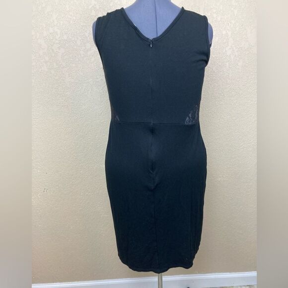 Ashley Stewart body con black lace panels  Bodycon curve hugging LBD stretchy - Picture 3 of 8